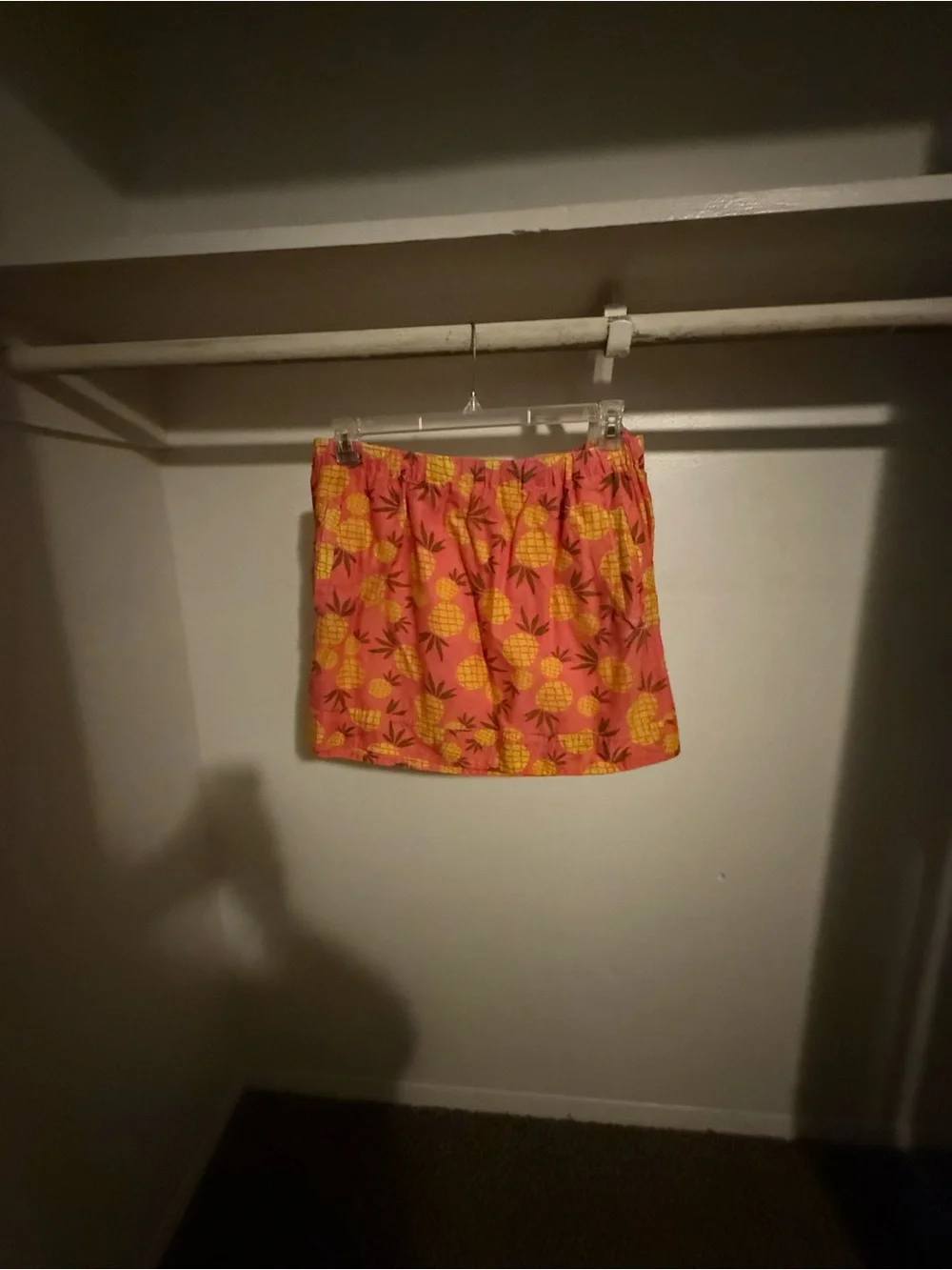 Summer Pineapple Print Pink Mini Skirt